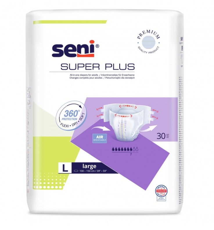 Plenky pro dospělé Super Seni Plus LARGE 30 ks