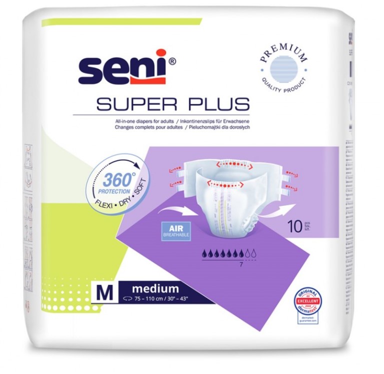 Plenky pro dospělé Super Seni Plus MEDIUM 10 ks