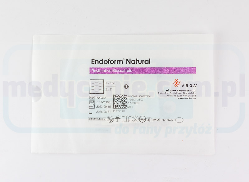 Endoform 5* 5cm - přírodní kožní matrice s kolagenem a makromolekulami ECM 1ks - Obrázek 2