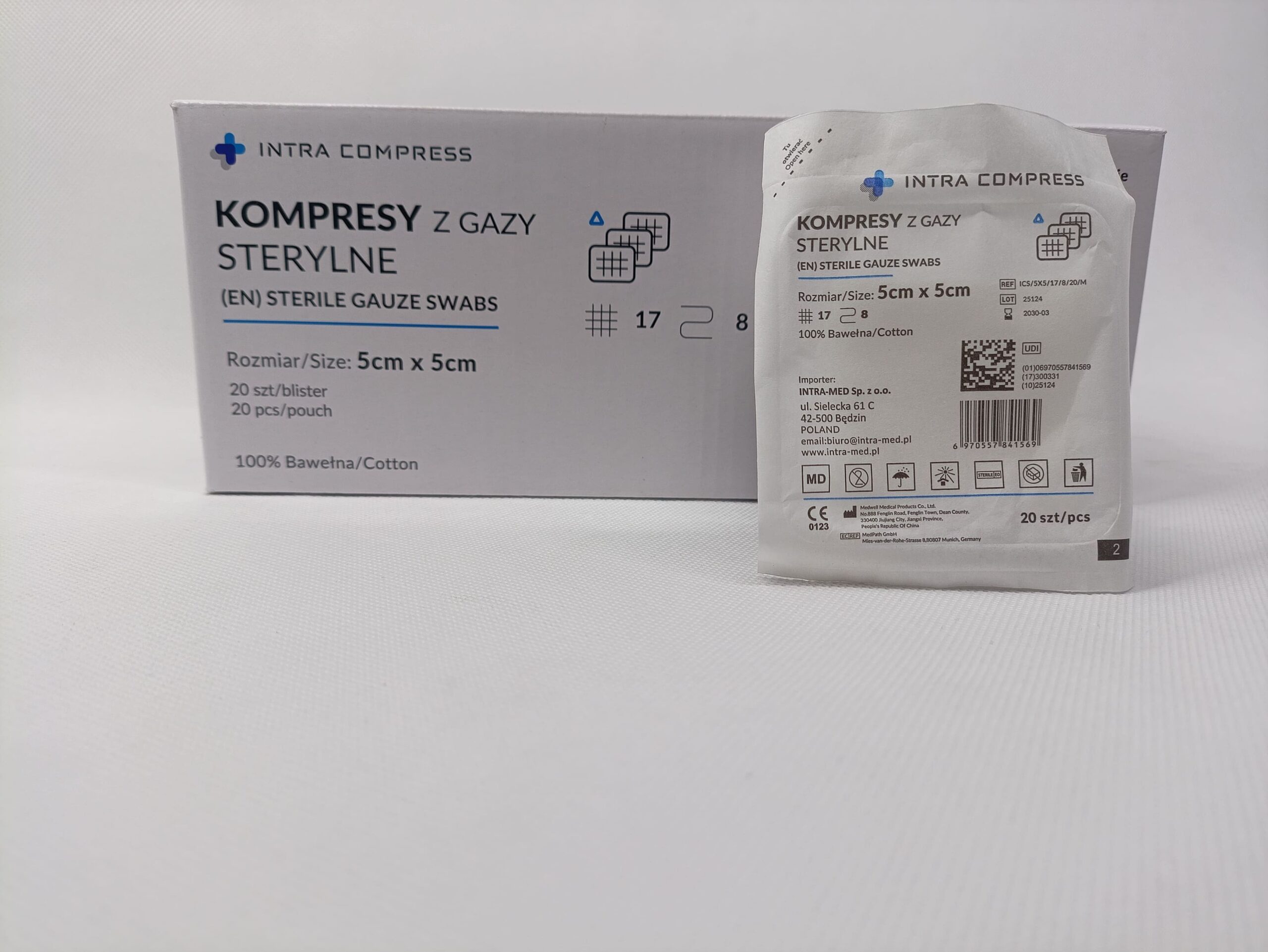 Sterilní plynový obklad 5*5cm 20ks blistrů 17N 8W