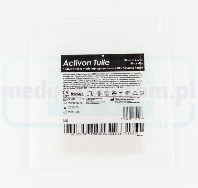 Activon Tulle 10* 10cm obvaz s manuka medem 1ks - Obrázek 2