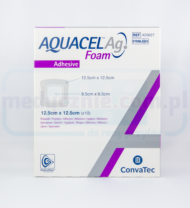 Aquacel Foam Ag Adhesive 12,5*12,5 cm vícevrstvý pěnový obvaz 1ks - Obrázek 2