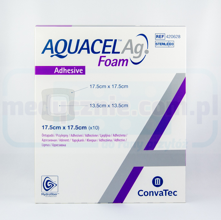 Aquacel Foam Ag Adhesive 17,5*17,5 cm vícevrstvý pěnový obvaz 1ks - Obrázek 2