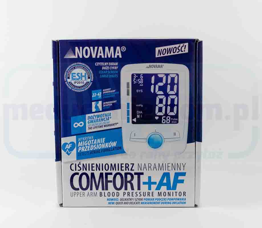 Elektronický měřič krevního tlaku NOVAMA COMFORT+ AF I IHB s napájením detekuje fibrilaci síní