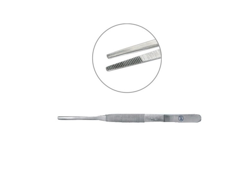 Anatomická kovová pinzeta 14 cm STERILNÍ - Obrázek 2