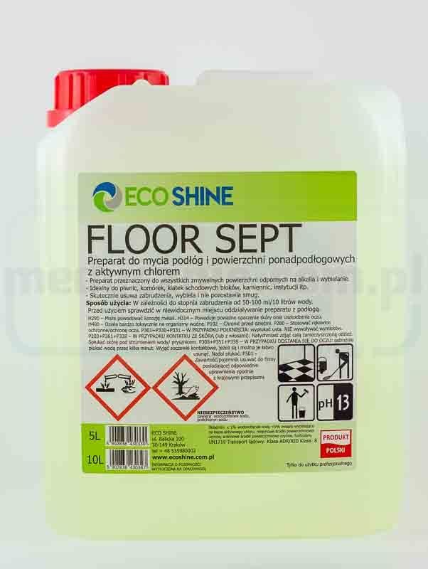 Čisticí prostředek na podlahy s aktivním chlorem - Floor Sept 5L ECO SHINE