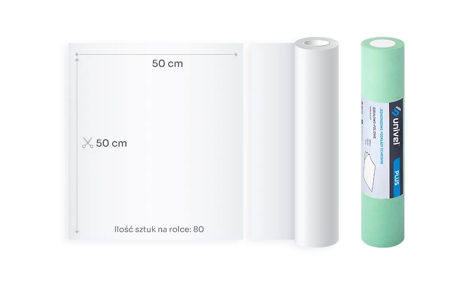 UNIVEL PLUS fóliovaný podklad 2x papírový ubrousek 1x fólie 50cm x 50m zelená