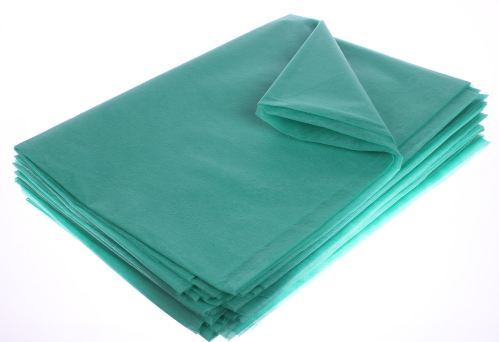 Prostěradlo s napínacím mechanismem, netkaná textilie, 35 g, 80x220 cm, fóliované, zelené